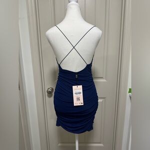 Princess Polly Navy Backless Dress